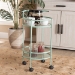 Baxton Studio Newell Mid-Century Modern Mint Green Finished Metal 2-Tier Kitchen Cart - LCF20171-Mint Green-Cart