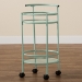 Baxton Studio Newell Mid-Century Modern Mint Green Finished Metal 2-Tier Kitchen Cart - LCF20171-Mint Green-Cart
