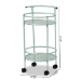Baxton Studio Newell Mid-Century Modern Mint Green Finished Metal 2-Tier Kitchen Cart - LCF20171-Mint Green-Cart
