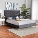 Baxton Studio Fabrico Contemporary Glam and Luxe Grey Velvet Fabric Upholstered and Gold Metal Full Size Platform Bed - BBT61079-Grey Velvet/Gold-Full