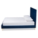 Baxton Studio Fabrico Contemporary Glam and Luxe Navy Blue Velvet Fabric Upholstered and Gold Metal Full Size Platform Bed - BBT61079-Navy Blue Velvet/Gold-Full