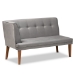 Baxton Studio Stewart Mid-Century Modern Grey Velvet Upholstered and Walnut Brown Finished Wood 5-Piece Dining Set - BBT8062-Grey Velvet/Walnut-5PC Dining Nook Set