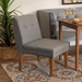 Baxton Studio Stewart Mid-Century Modern Grey Velvet Upholstered and Walnut Brown Finished Wood Dining Chair - BBT8062-Grey Velvet/Walnut-CC