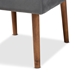 Baxton Studio Alvis Mid-Century Modern Grey Velvet Upholstered and Walnut Brown Finished Wood Dining Chair - BBT8063-Grey Velvet/Walnut-CC