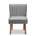 Baxton Studio Alvis Mid-Century Modern Grey Velvet Upholstered and Walnut Brown Finished Wood 5-Piece Dining Nook Set - BBT8063-Grey Velvet/Walnut-5PC Dining Nook Set