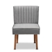 Baxton Studio Alvis Mid-Century Modern Grey Velvet Upholstered and Walnut Brown Finished Wood 5-Piece Dining Nook Set - BBT8063-Grey Velvet/Walnut-5PC Dining Nook Set
