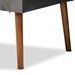 Baxton Studio Alvis Mid-Century Modern Grey Velvet Upholstered and Walnut Brown Finished Wood 2-Piece Dining Nook Banquette Set - BBT8063-Grey Velvet/Walnut-2PC SF Bench