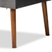 Baxton Studio Alvis Mid-Century Modern Grey Velvet Upholstered and Walnut Brown Finished Wood 3-Piece Dining Nook Set - BBT8063-Grey Velvet/Walnut-3PC Dining Nook Set