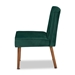 Baxton Studio Alvis Mid-Century Modern Emerald Green Velvet Upholstered and Walnut Brown Finished Wood Dining Chair - BBT8063-Emerald Velvet/Walnut-CC