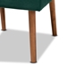 Baxton Studio Alvis Mid-Century Modern Emerald Green Velvet Upholstered and Walnut Brown Finished Wood Dining Chair - BBT8063-Emerald Velvet/Walnut-CC