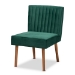Baxton Studio Alvis Mid-Century Modern Emerald Green Velvet Upholstered and Walnut Brown Finished Wood 5-Piece Dining Nook Set - BBT8063-Emerald Velvet/Walnut-5PC Dining Nook Set