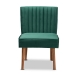 Baxton Studio Alvis Mid-Century Modern Emerald Green Velvet Upholstered and Walnut Brown Finished Wood 5-Piece Dining Nook Set - BBT8063-Emerald Velvet/Walnut-5PC Dining Nook Set