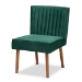 Baxton Studio Alvis Mid-Century Modern Emerald Green Velvet Upholstered and Walnut Brown Finished Wood 4-Piece Dining Nook Set - BBT8063-Emerald Velvet/Walnut-4PC Dining Nook Set