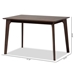 Baxton Studio Seneca Modern and Contemporary Dark Brown Finished Wood Dining Table - BW19-02T-Cappuccino-47-IN-DT