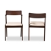 Baxton Studio Berenice Mid-Century Modern Transitional Cream Fabric and Dark Brown Finished Wood 2-Piece Dining Chair Set - BW19-57C-Beige/Cappuccino-DC