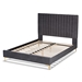 Baxton Studio Serrano Contemporary Glam and Luxe Grey Velvet Fabric Upholstered and Gold Metal King Size Platform Bed - BBT61079.11-Grey Velvet/Gold-King