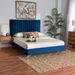 Baxton Studio Serrano Contemporary Glam and Luxe Navy Blue Velvet Fabric Upholstered and Gold Metal King Size Platform Bed - BBT61079.11-Navy Blue Velvet/Gold-King