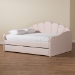 Baxton Studio Timila Modern and Contemporary Light Pink Velvet Fabric Upholstered Queen Size Daybed with Trundle - BBT61047T-Light Pink Velvet-Daybed-Q/T
