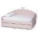 Baxton Studio Timila Modern and Contemporary Light Pink Velvet Fabric Upholstered Queen Size Daybed with Trundle - BBT61047T-Light Pink Velvet-Daybed-Q/T