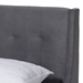 Baxton Studio Noella Modern and Contemporary Grey Velvet Fabric Upholstered Queen Size 1-Drawer Platform Storage Bed - DV19812-Grey Velvet-Queen