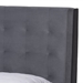 Baxton Studio Gothard Modern and Contemporary Grey Velvet Fabric Upholstered and Dark Brown Finished Wood King Size Platform Bed - DV20811-Grey Velvet-King