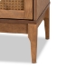 Baxton Studio Ramiel Mid-Century Modern Ash Walnut Finished Wood and Rattan 4-Drawer Chest - MG9005-Ash Walnut/Rattan-4DW-Chest