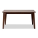 Baxton Studio Seneca Modern and Contemporary Dark Brown Finished Wood 59-Inch Dining Table - BW19-02T-Cappuccino-59-IN-DT