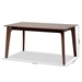 Baxton Studio Seneca Modern and Contemporary Dark Brown Finished Wood 59-Inch Dining Table - BW19-02T-Cappuccino-59-IN-DT