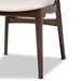 Baxton Studio Daria Mid-Century Modern Cream Fabric and Dark Brown Finished Wood 2-Piece Dining Chair Set - BW21-03C-Beige/Cappuccino-DC