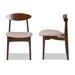 Baxton Studio Daria Mid-Century Modern Warm Grey Fabric and Dark Brown Finished Wood 2-Piece Dining Chair Set - BW21-03C-Grey/Cappuccino-DC