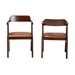 Baxton Studio Cleo Mid-Century Modern Light Brown Leather Effect Fabric and Dark Brown Finished Wood 2-Piece Dining Chair Set - BW20-17C-Light Brown/Cappuccino-DC