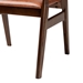 Baxton Studio Cleo Mid-Century Modern Light Brown Leather Effect Fabric and Dark Brown Finished Wood 2-Piece Dining Chair Set - BW20-17C-Light Brown/Cappuccino-DC