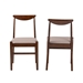 Baxton Studio Delphina Mid-Century Modern Warm Grey Fabric and Dark Brown Finished Wood 2-Piece Dining Chair Set - BW21-04C-Grey/Cappuccino-DC