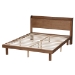 Baxton Studio Decker Mid-Century Modern Transitional Walnut Brown Finished Wood Full Size Platform Bed with Charging Station - MG0081S-Walnut-Full