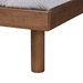Baxton Studio Decker Mid-Century Modern Transitional Walnut Brown Finished Wood Queen Size Platform Bed with Charging Station - MG0081S-Walnut-Queen