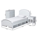 Baxton Studio Elise Classic and Transitional White Finished Wood Twin Size 3-Piece Bedroom Set - MG0038-White-Twin-3PC Set