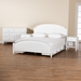 Baxton Studio Elise Classic and Transitional White Finished Wood Queen Size 4-Piece Bedroom Set - MG0038-White-Queen-4PC Set