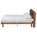 Baxton Studio Harper Mid-Century Modern Transitional Walnut Brown Finished Wood Full Size Platform Bed with Charging Station - MG0080S-Walnut-Full