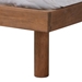 Baxton Studio Harper Mid-Century Modern Transitional Walnut Brown Finished Wood Full Size Platform Bed with Charging Station - MG0080S-Walnut-Full