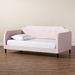 Baxton Studio Kaya Modern and Contemporary Light Pink Velvet Fabric and Dark Brown Finished Wood Twin Size Daybed - DV20801-Light Pink Velvet Daybed-Twin