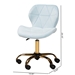 Baxton Studio Savara Contemporary Glam and Luxe Aqua Velvet Fabric and Gold Metal Swivel Office Chair - NF01-Aqua Velvet/Gold-Office Chair