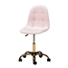 Baxton Studio Kabira Contemporary Glam and Luxe Blush Pink Velvet Fabric and Gold Metal Swivel Office chair - NF02-Blush Velvet/Gold-Office Chair