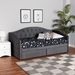 Baxton Studio Mansi Modern and Contemporary Grey Velvet Fabric Upholstered Twin Size 2-Drawer Daybed - Mansi-Grey Velvet Daybed-Twin