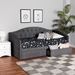 Baxton Studio Mansi Modern and Contemporary Grey Velvet Fabric Upholstered Full Size 2-Drawer Daybed - Mansi-Grey Velvet Daybed-Full