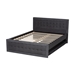 Baxton Studio Tegan Modern and Contemporary Grey Velvet Fabric Upholstered Queen Size Platform Bed with Trundle - DV20803-Grey Velvet-Queen