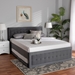 Baxton Studio Tegan Modern and Contemporary Grey Velvet Fabric Upholstered Queen Size Platform Bed with Trundle - DV20803-Grey Velvet-Queen