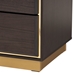 Baxton Studio Arcelia Contemporary Glam and Luxe Two-Tone Dark Brown and Gold Finished Wood Queen Size 4-Piece Bedroom Set with Chest - SEBED13032026-Modi Wenge/Gold-Queen-4PC N/C/D Set