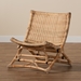 Baxton Studio Herrara Modern Bohemian Natural Brown Antique Rattan Foldable Lounge Chair - DC8053-Rattan-CC