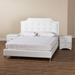 Baxton Studio Carlotta Contemporary Glam White Faux Leather Upholstered King Size 3-Piece Bedroom Set - BBT6376-White-King-3PC Set