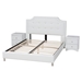 Baxton Studio Carlotta Contemporary Glam White Faux Leather Upholstered Full Size 3-Piece Bedroom Set - BBT6376-White-Full-3PC Set